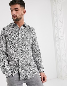 Рубашка с принтом \"зебра\" Topman Premium-Белый