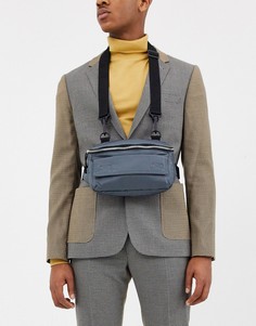 Сине-зеленая дутая сумка через плечо ASOS DESIGN-Зеленый
