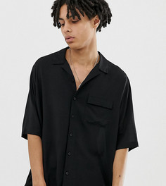 Черная оversize-рубашка с отложным воротником COLLUSION-Черный