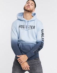 Худи синего цвета с логотипом и эффектом омбре Hollister-Синий