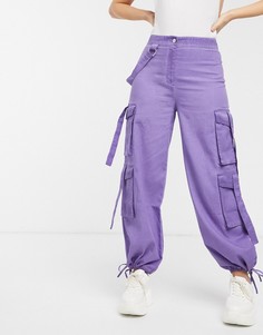 Брюки с ремешками ASOS DESIGN-Фиолетовый