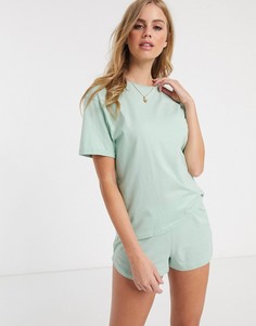 Комбинируемая трикотажная пижамная футболка ASOS DESIGN-Зеленый