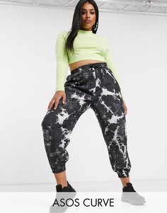 Джоггеры с принтом ASOS DESIGN Curve-Мульти