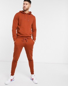 Спортивный костюм коричневого цвета с худи ASOS DESIGN-Коричневый