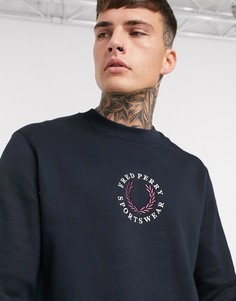 Темно-синий свитшот с логотипом Fred Perry