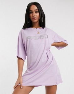 Свободное платье-футболка с декорированной надписью \"Faded\" Public Desire-Фиолетовый