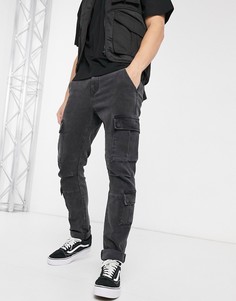 Черные узкие джинсы карго ASOS DESIGN-Черный