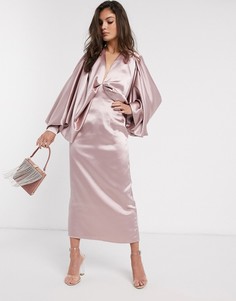 Платье миди с рукавами-кимоно ASOS EDITION-Розовый