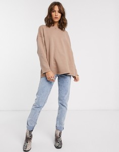 Бежевый фактурный oversize-свитшот ASOS DESIGN