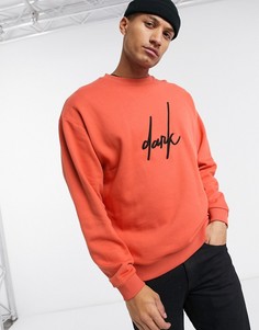 Oversize-свитшот с вышитым логотипом ASOS DESIGN-Красный