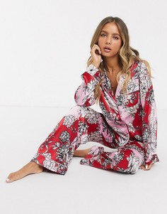 Рубашка от комплекта с цветочным принтом ASOS DESIGN-Мульти