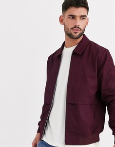Бордовая куртка Харрингтон с отлетной вентиляцией ASOS DESIGN-Красный