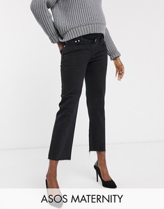 Черные расклешенные джинсы с завышенной талией ASOS DESIGN Maternity-Черный