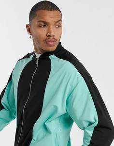 Oversize-олимпийка в стиле колор блок ASOS DESIGN-Черный