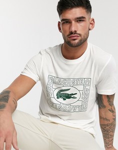 Белая футболка из хлопка пима с логотипом Lacoste-Белый