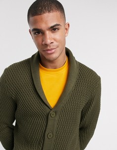 Фактурный кардиган цвета хаки ASOS DESIGN-Зеленый