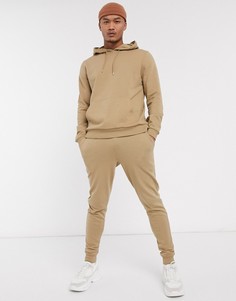 Худи бежевого цвета ASOS DESIGN-Бежевый