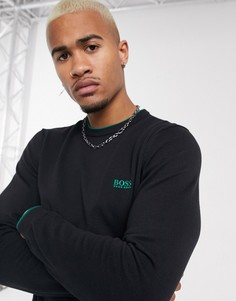 Черный джемпер с круглым вырезом BOSS Athleisure
