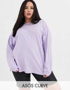 Лавандовый oversize-лонгслив ASOS DESIGN Curve-Фиолетовый