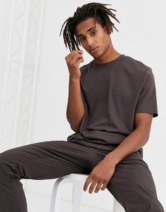 Коричневая свободная футболка из органического хлопка с круглым вырезом ASOS DESIGN-Коричневый