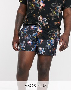 Короткие шорты для плавания с цветочным принтом ASOS DESIGN Plus-Мульти