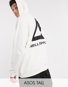 Oversized-худи с треугольником на спине ASOS DESIGN Tall-Белый