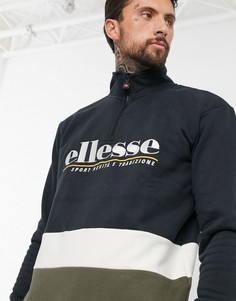 Флисовый свитшот хаки с молнией 1/4 ellesse-Зеленый