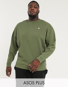 Oversize-свитшот цвета хаки ASOS DESIGN Plus-Зеленый