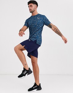 Синяя футболка со сплошным принтом Puma Running-Синий