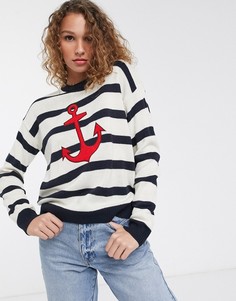 Джемпер с аппликацией \"якорь\" Brave Soul-Темно-синий