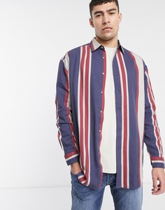 Свободная рубашка в стиле 90-х в красной и синей гамме ASOS DESIGN-Темно-синий