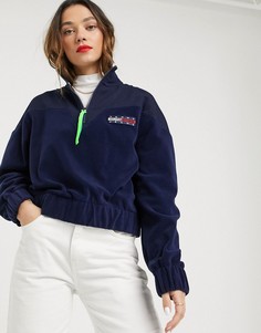 Флисовый свитшот с молнией Tommy Jeans-Темно-синий
