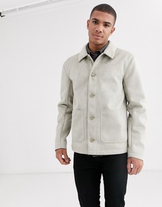 Светло-бежевая куртка из искусственной замши ASOS DESIGN-Бежевый