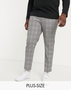 Серые брюки в клетку River Island Big & Tall-Серый