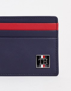 Темно-синяя визитница с логотипом Tommy Hilfiger-Темно-синий