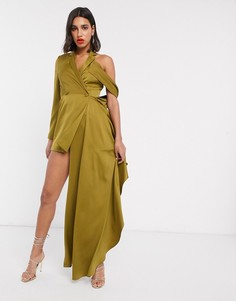 Асимметричный пиджак ASOS DESIGN-Зеленый
