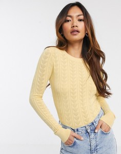 Джемпер в рубчик лимонного цвета Miss Selfridge-Желтый