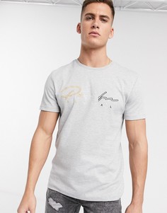 Серая футболка с вышивкой River Island-Серый