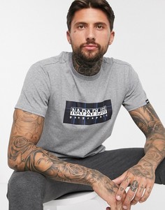Серая футболка Napapijri Sox-Серый