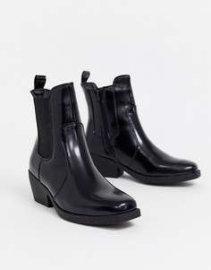 Ковбойские ботинки с квадратным носком Rubi-Черный