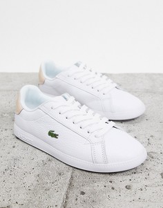 Белые кроссовки с розовой вставкой на заднике Lacoste Graduate 120-Белый