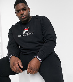 Черный свитшот с рукавами реглан и логотипом Fila Plus Fella эксклюзивно на ASOS