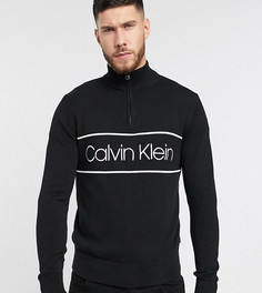 Черный трикотажный джемпер на молнии Calvin Klein ASOS