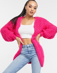 Розовый кардиган крупной вязки Missguided