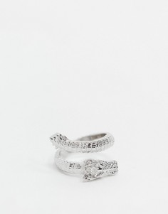 Серебристое кольцо с драконом ASOS DESIGN-Серебряный