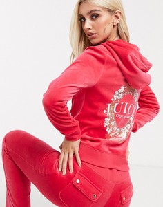 Розовая велюровая куртка Juicy couture-Розовый