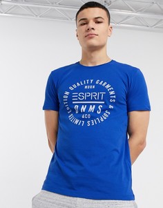 Синяя футболка с логотипом Esprit-Синий