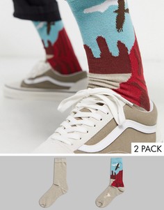 Набор из 2 пар носков до щиколотки с принтом ASOS DESIGN-Мульти