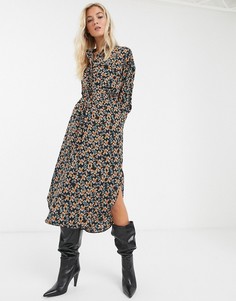 Разноцветное платье-рубашка миди Topshop-Мульти