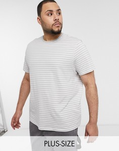 Светло-серая футболка в полоску New Look PLUS-Серый